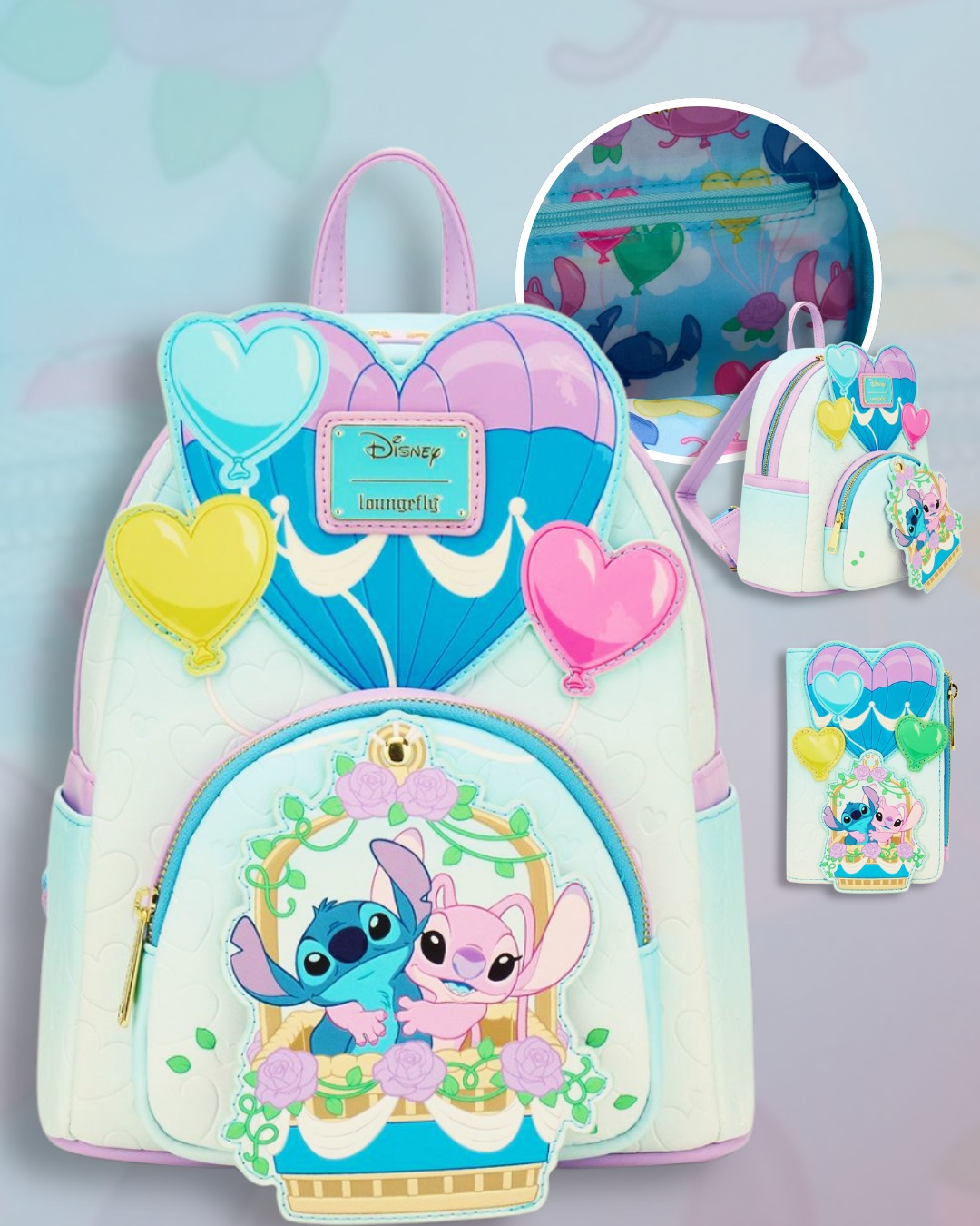 🎈 Take Flight with the Angel & Stitch Hot Air Balloon Mini Backpack